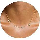 Kyazeo 18K Gold Plated Stainless Steel Choker Chain Necklace Letter Mama for Women
