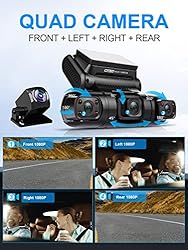 PRUVEEO Dash Cam 4 Channel Front and Rear Inside