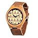 Wooden Watches Bamboo Wood Soft Leather Strap Unisex