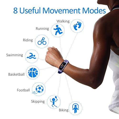 Fitness Tracker, 32G Flash Disk Fitness Watch with Heart Rate Monitor Waterproof IP68 Color Screen Smartwatch, Stopwatch, Step Counter, Calorie Counter Sleep Monitor Activity Tracker for Men Women Kid - Thumbnail 3