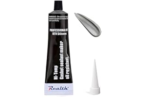 Realth Silicone Gasket Maker Grey Oil 1 Pack, High Temperature RTV 3.53 Oz Ultra Resistance Sealant High Strength Flange Sealing for Automotive Motorbike Machine Equipment Repairing(SG410)