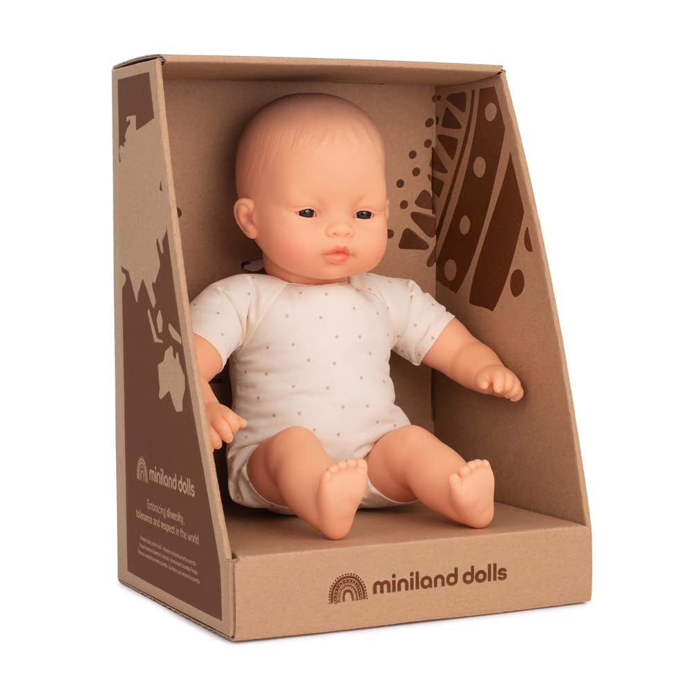 Miniland Asian soft body doll 32cm in retail box with underwear