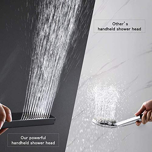Esnbia Shower System, Chrome Shower Faucet Set with High Pressure 10" Rain Shower Head Combo Set for Bathroom All Metal(Vlave Not Include)
