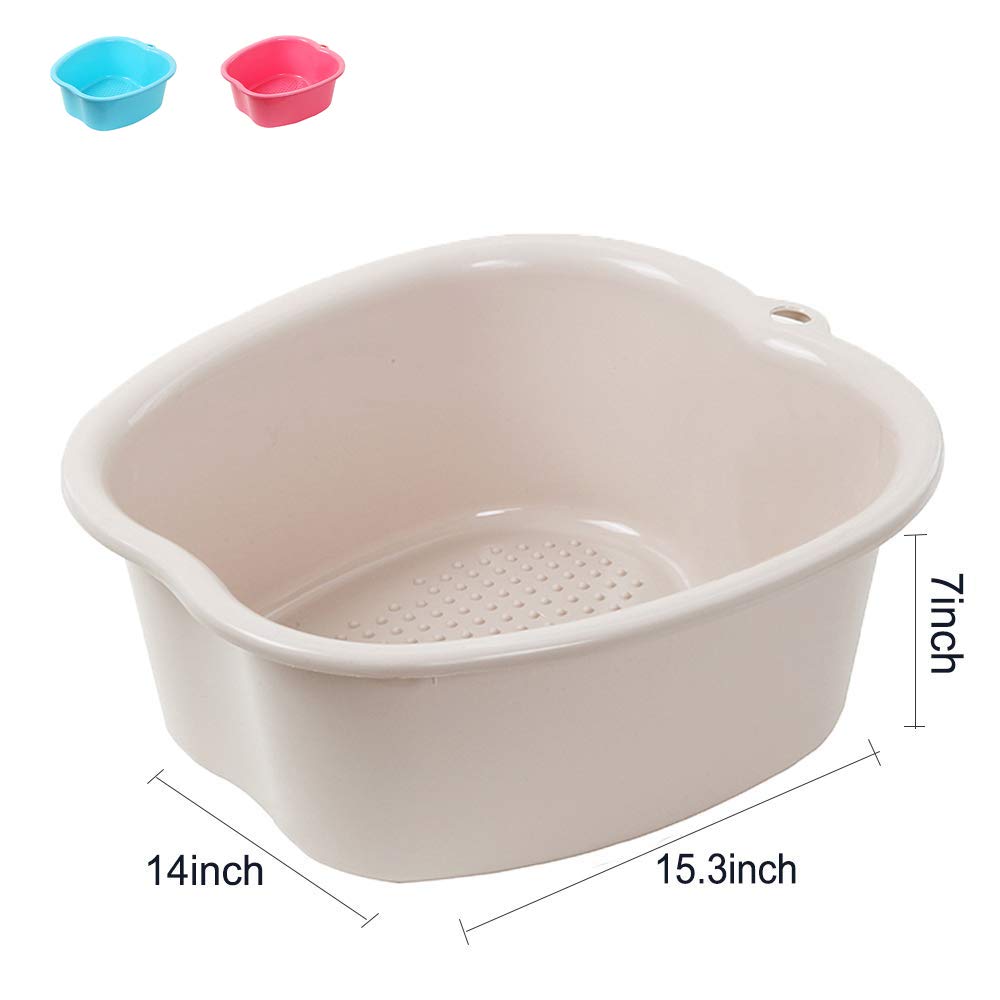 Huichao Large foot bath spa bowl, Thick Sturdy Plastic Foot Basin for