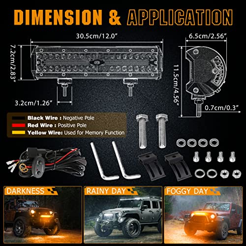 Eioce 1/2pcs 6inch LED Work Light Spot Beam Bar Car SUV OffRoad Driving Fog Lamps I2955274147