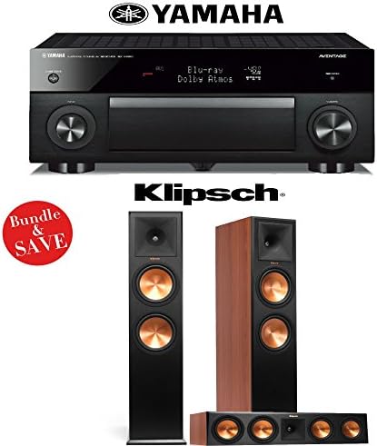 Yamaha RX-A1060BL AVENTAGE 7.2-Channel Dolby Atmos Network A/V Receiver + Klipsch RP-280F + Klipsch RP-450C - 3.0 Reference Premiere Home Theater Package (Cherry)