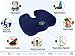 Coccyx Seat Cushion Butt Pillow - sciatica pain relief, lower back support for office chair pad, bbl pillow after surgery, with tote bag and 3 Color Covers (Blue, Gray, Black), cordus para la espalda