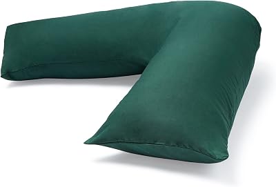 C Stores Large V Pillow with Forest Green Pillowcase 34x14 in UK Made