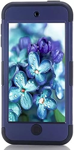 iPod Touch 5 Case,iPod Touch 6 Case, ZMKH Rhinestone Bling Frame Hybrid Armor Dual Layer Hard PC &amp; Soft Silicone Protective Skin for Apple iPod Touch 5 / iPod Touch 6 (Navy Blue / Black)