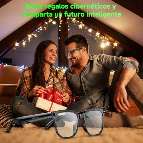 Hwagol AI Smart Glasses, Glasses with 8MP Camera, Smart Glasses with Photography/Recording/Bluetooth Calls/Music/Translation/Image Recognition