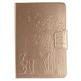 iPad Mini 1 2 3 Case DealMaster Leather Cover Slim Folding Stand Smart Case Card Slot Protective Soft Silicone PC Hybrid Kickstand for iPad Mini 1 2 3 (Golden)