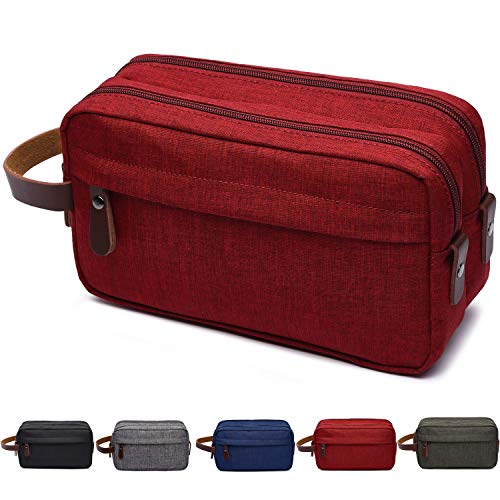 Men's Toiletry Bag Travel Dopp Kit Bathroom Shaving Organizer for Toiletries (red)