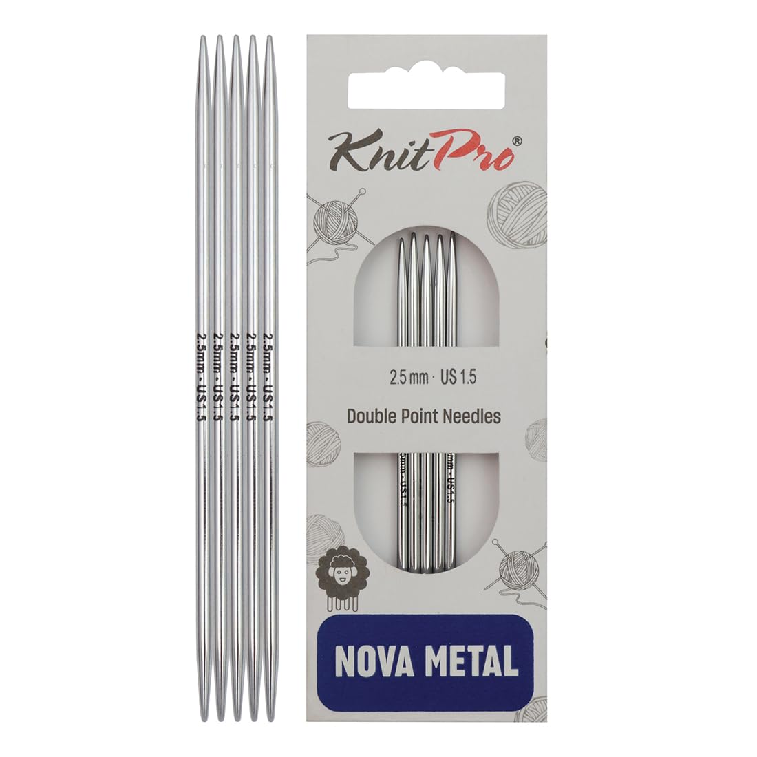 KnitPro Nova Double Pointed Needles 6" (15cm) | 2.50mm