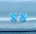 18K White Gold Plated Opal Stud Earrings Sensitive Ears for Women