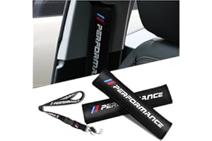 QOMAGO Car M 3 Color Performance Letters seat Belt Cover Carbon Fiber Texture Car seat Belt Shoulder Pad Cover Soft and Comfortable Suitable for Any Car Model