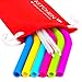 Silicone Straws for 30 oz Tumbler Yeti - 6 Regular Straws Reusable Straws + 2 Brushes + One Red Pouch - Silicone Straws Complete Bundle
