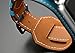 Valkit Bands Compatible with Apple Watch Band 38mm 40mm 42mm 44mm, Genuine Leather Strap Replacement Wristband with Metal Adapter Clasp for Men Women iWatch Series SE 6 5 4 3 2 1, Cuff - Blue