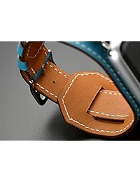 correas de valkit para Apple Watch Band   iWatch 38 mm 42 mm correa de piel de repuesto para iPhone Smart Watch correa pulsera pulsera con cierre acero inoxidable Adaptador de metal para Apple Watch Series 3 2 1, 38mm