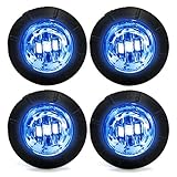 4 Clear/Blue LED Side Marker Lights 3/4