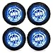 4 Clear/Blue LED Side Marker Lights 3/4