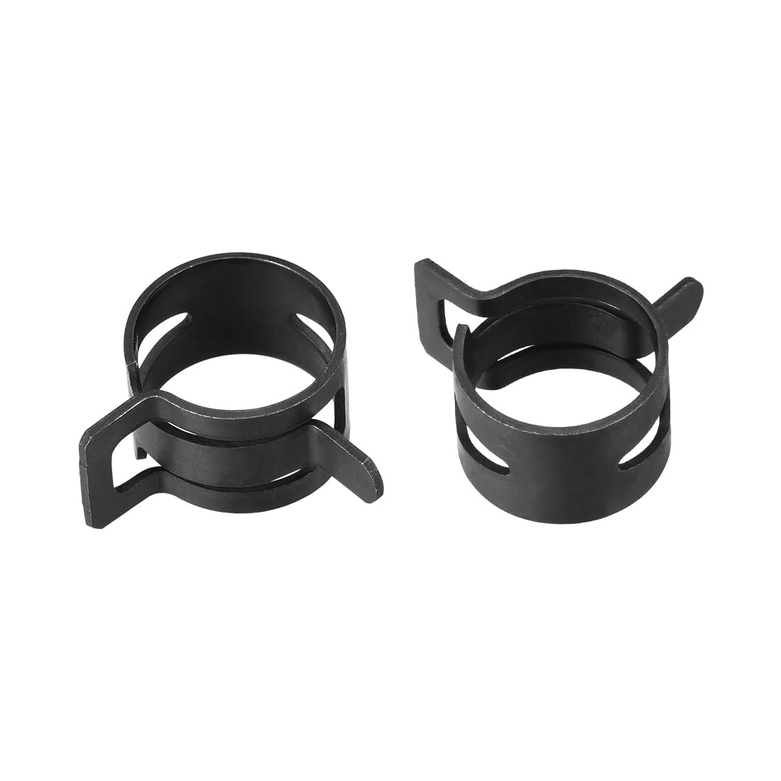 uxcell Steel Band Clamp 16mm Inner Dia Fit 16.5-17.2mm OD Hose Spring Band Type Action Fuel Line Silicone Tube Clip Clamp Black 30Pcs
