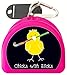Zumoe Field Hockey Mouthguard Case, Mouth Guard Case, Retainer Case or Dental Case called Chick with Field Hockey Stick (Pink)