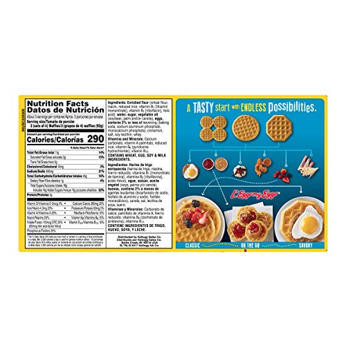 Kellogg's Eggo, Frozen Waffles, Cinnamon Toast, Easy Breakfast, 10.75 oz Box (10 Count)