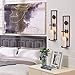 Danya B. QBA737 Modern Floating Decorative Metal Medallion Pillar Candle Sconces – Wall Mount – Easy to Hang - Set of 2