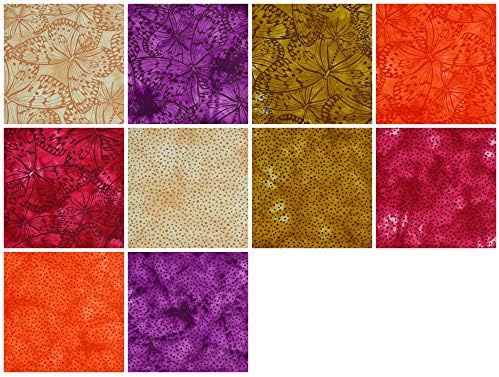 Jelly Rolls Fabric Strips for Quilting, Patchwork, Craft 100% Cotton Material Vivid Pop - Pack of 10 Strips Bundle (2.5" W x 45" L)