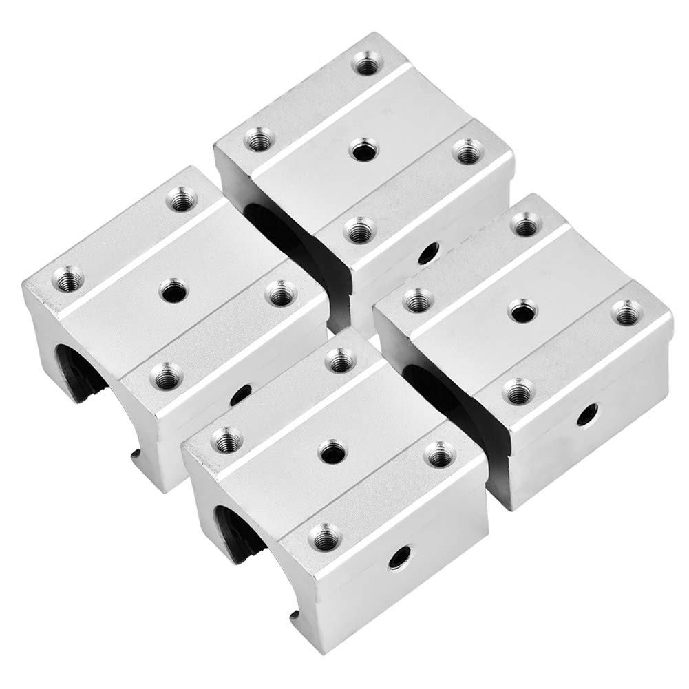 4Pcs SBR16UU 16mm Aluminum Linear Bearings Open Type Linear Motion Ball Bearing Slide Block for CNC Machines and Precision Equipment