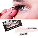 AINATU 3D Environmental Extensional Self-adhesion Eyelashes, Reusable and Easy to Apply Natural Long Fake Eyelashes Handmade Thick False Eyelashes Black