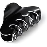 Liasun 3.3" Jelly Color Hair Claw Clip-Acrylic Strong Holding Power Hair Clips Hairgrip for Women and Girls Hair Barrettes for Medium or Long Hair (Black)