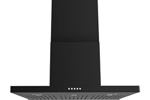 ONEEON 30" Range Hood - 650 CFM Wall Mount Kitchen Exhaust with 3 Speed Fan, LED Lights, Push Button, Ultra-thin Body, Chimney Style Stove Vent Hood & Ducted Exhaust Vent, Black