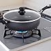 Nonstick Jumbo Cooker/Sauté Pan Grey 11 inches - Deep Frying Pan Cookware with Glass Lid - Dishwasher Safe by Utopia Kitchen
