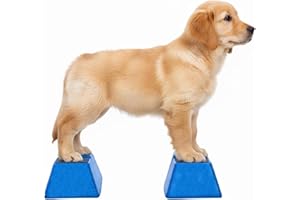 Professional Dog Stacking Blocks for Large Breed Conformation Training - Set of 4 with Non-Slip Treads (Yellow)