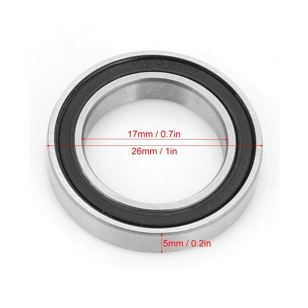 10Pcs 6803-2RS Ball Bearings 17mmx26mmx5mm Double Sealed Deep Groove Bearings High Speed Steel Ball Bearings for Industrial Equipment Micro Motors - Image 5