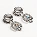 KUBOOZ Fashion Opal Dangle Pendant Ear Piercings Jewelry Stainless Steel Flare Ear Plugs Tunnels Gauges