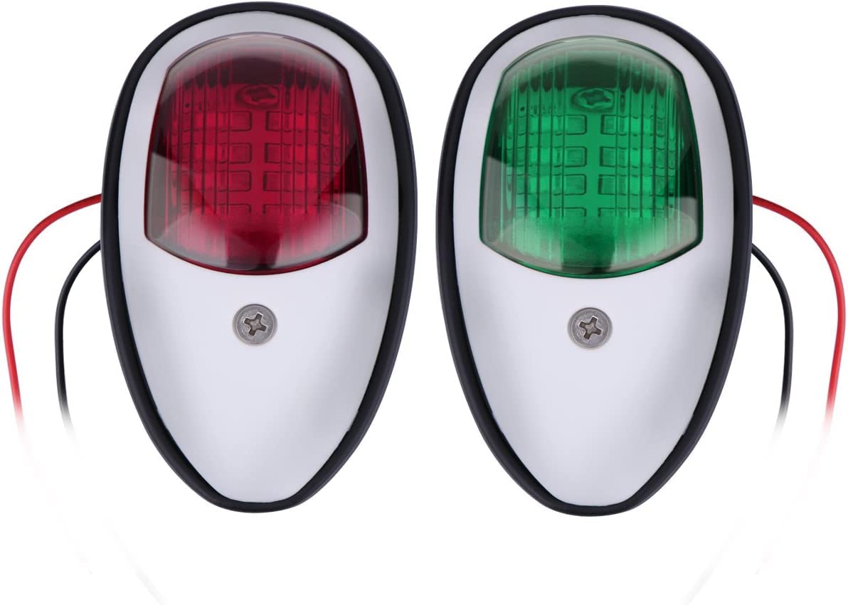 Houkiper Boat Navigation Light, 2pcs Boat Signal Light IP65 Waterproof LED Marine Navigation Light DC 12-24V LED Navigation Warning Light for Boat Pontoon Yacht
