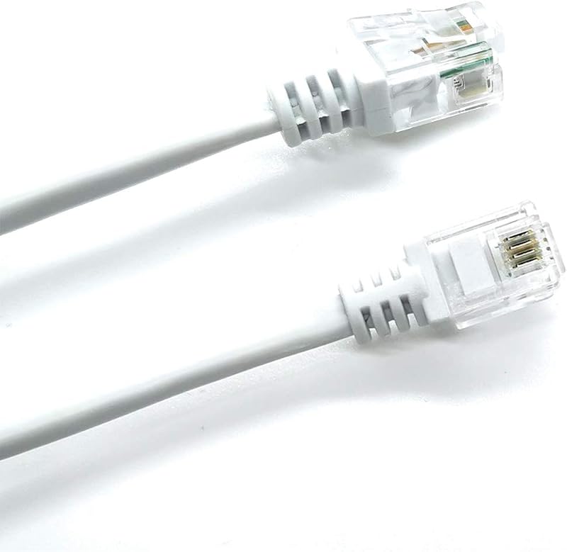 ASNQ RJ11 to RJ11 ADSL Cable 4m High Speed Modem to Phone Socket White