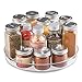 mDesign Plastic Lazy Susan Turntable Food Storage Container for Cabinets, Pantry, Refrigerator, Countertops - Spinning Organizer for Spices, Condiments, Baking Supplies - 9