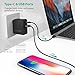 USB C Wall Charger RAVPower 24W Dual Type C Travel USB Charger 5V/3A Fast iSmart Charger Compatible iPhone X 8，Nintendo, Google Pixel XL, Galaxy S9 S8 Note8 (Black)