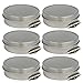 6 Pack of Mighty Gadget (R) Screw Top Round Steel Tin Cans (2 oz)