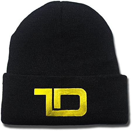 JRICK Team Dynamic TD Logo Beanie Fashion Unisex Embroidery Beanies Skullies Knitted Hats Skull Caps - Black/Yellow