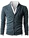 Ohoo Mens Slim Fit shawl Collar Knit Cardigan With Elbow Patch
