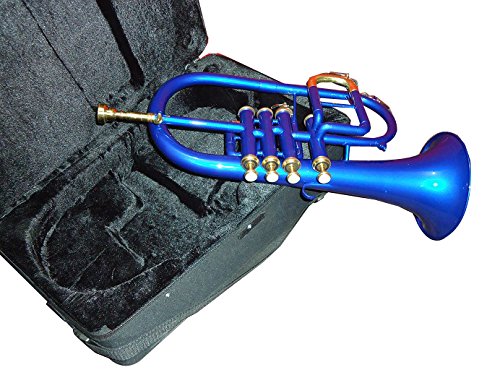 Queen Brass Flugelhorn 4Valve Bb/F Pitch W/Case & Mp Blue