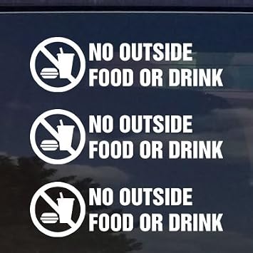 Amazon Com No Food Or Drink Vinyl Decal Sticker For Stores