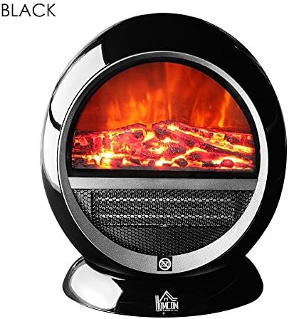 New Black,15" 650/1200W Freestanding Electric Fireplace with 3D Flame Effect