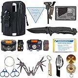 Survival Kit for Family - 13-Piece Family Survival Gear Bag - Perfect Outdoor Emergency Kit Accessory - Practical Travel Survival Backpack for Camping, Hiking, Hunting, Earthquake or Car