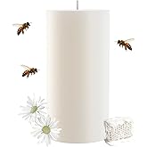 White Natural Beeswax Pillar Candles-28 Hours Burn Time 100% Pure Beeswax Candles | Organic Bees Wax for Home, Prayer, Christmas, Party | Unscented, Smokeless, Dripless 1 Pack (2×4 inch)