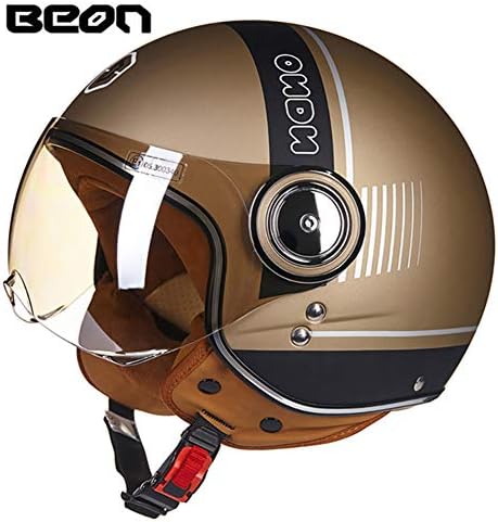 Loyasun Motorcycle Helmet Chopper 3/4 Open Face Vintage Moto Men and Women Scooter Motorbike